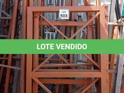 LOTE 503 - 01 ESTANTE DE FERRO DESMONTADA. (NO ESTADO) ATENÇÃO! FAZER A VISITAÇÃO ANTES DE ARREMATAR, NÃO SABEMOS SE FUNCIONA, LEILÃO NÃO TEM GARANTIA E NEM DEVOLUÇÃO, SUJEITO A POSSÍVEIS AVARIAS VISÍVEIS/OCULTAS E/OU AUSÊNCIA DE COMPONENTES.