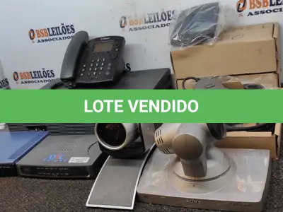 LOTE 422 - 01 ROTEADOR CISCO E EQUIPAMENTOS DE INTERNET, 01 KIT DE EQUIPAMENTOS DE VÍDEO POLYCOM E 01 MODEM COM CABOS. (NO ESTADO) ATENÇÃO! FAZER A VISITAÇÃO ANTES DE ARREMATAR, NÃO SABEMOS SE FUNCIONA. LEILÃO NÃO TEM GARANTIA E NEM DEVOLUÇÃO, SUJEITO A POSSÍVEIS AVARIAS VISÍVEIS/OCULTAS E/OU AUSÊNCIA DE COMPONENTES.