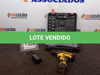 LOTE 130 - PARAFUSADEIRA   BTEK 12V COM MALETA E ACESSÓRIOS (NO ESTADO) ATENÇÃO! FAZER A VISITAÇÃO ANTES DE ARREMATAR, NÃO SABEMOS SE FUNCIONA, LEILÃO NÃO TEM GARANTIA E NEM DEVOLUÇÃO, SUJEITO A POSSÍVEIS AVARIAS VISÍVEIS/OCULTAS E/OU AUSÊNCIA DE COMPONENTES.
