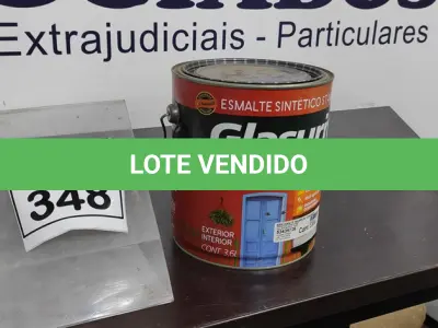 LOTE 524 - 01 LATA DE ESMALTE SINTÉTICO COM 3,6L NA COR BRILHANTE MARROM CONHAQUE MARCA GLASURIT. (NO ESTADO) ATENÇÃO! FAZER A VISITAÇÃO ANTES DE ARREMATAR, NÃO SABEMOS SE FUNCIONA, LEILÃO NÃO TEM GARANTIA E NEM DEVOLUÇÃO, SUJEITO A POSSÍVEIS AVARIAS VISÍVEIS/OCULTAS E/OU AUSÊNCIA DE COMPONENTES.