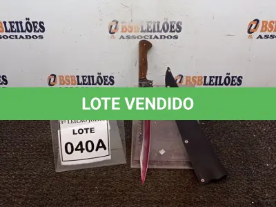 LOTE 040 - FACA ARTESANAL JAVALIZEIRA AÇO CARBONO TEMPERA INTEGRAL 10,5POLEGADAS DE LAMINA BAINHA EM COURO (NO ESTADO) ATENÇÃO! FAZER A VISITAÇÃO ANTES DE ARREMATAR, NÃO SABEMOS SE FUNCIONA, LEILÃO NÃO TEM GARANTIA E NEM DEVOLUÇÃO, SUJEITO A POSSÍVEIS AVARIAS VISÍVEIS/OCULTAS E/OU AUSÊNCIA DE COMPONENTES.