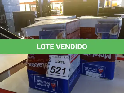 LOTE 521 - 03 LATAS DE TINTA ACRÍLICA METALATEX SHERWIN-WILLIAMS 16L NA COR PALHA. (NO ESTADO) ATENÇÃO! FAZER A VISITAÇÃO ANTES DE ARREMATAR, NÃO SABEMOS SE FUNCIONA, LEILÃO NÃO TEM GARANTIA E NEM DEVOLUÇÃO, SUJEITO A POSSÍVEIS AVARIAS VISÍVEIS/OCULTAS E/OU AUSÊNCIA DE COMPONENTES.