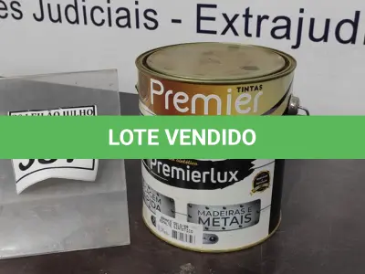 LOTE 357 - 01 LATA DE ESMALTE SINTÉTICO PREMIERLUX DE 3,6L NA COR BRANCO GELO MARCA PREMIER. (NO ESTADO) ATENÇÃO! FAZER A VISITAÇÃO ANTES DE ARREMATAR, NÃO SABEMOS SE FUNCIONA, LEILÃO NÃO TEM GARANTIA E NEM DEVOLUÇÃO, SUJEITO A POSSÍVEIS AVARIAS VISÍVEIS/OCULTAS E/OU AUSÊNCIA DE COMPONENTES.