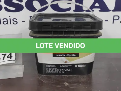 LOTE 374 - 01 BALDE DE IMPERMEABILIZANTE PARA LAJES MANTA LIQUIDA 14KG MARCA SUVINIL. (NO ESTADO) ATENÇÃO! FAZER A VISITAÇÃO ANTES DE ARREMATAR, NÃO SABEMOS SE FUNCIONA. LEILÃO NÃO TEM GARANTIA E NEM DEVOLUÇÃO, SUJEITO A POSSÍVEIS AVARIAS VISÍVEIS/OCULTAS E/OU AUSÊNCIA DE COMPONENTES.