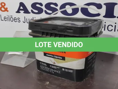 LOTE 374 - 01 BALDE DE IMPERMEABILIZANTE PARA LAJES MANTA LIQUIDA 14KG MARCA SUVINIL. (NO ESTADO) ATENÇÃO! FAZER A VISITAÇÃO ANTES DE ARREMATAR, NÃO SABEMOS SE FUNCIONA. LEILÃO NÃO TEM GARANTIA E NEM DEVOLUÇÃO, SUJEITO A POSSÍVEIS AVARIAS VISÍVEIS/OCULTAS E/OU AUSÊNCIA DE COMPONENTES.