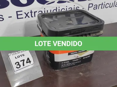 LOTE 374 - 01 BALDE DE IMPERMEABILIZANTE PARA LAJES MANTA LIQUIDA 14KG MARCA SUVINIL. (NO ESTADO) ATENÇÃO! FAZER A VISITAÇÃO ANTES DE ARREMATAR, NÃO SABEMOS SE FUNCIONA. LEILÃO NÃO TEM GARANTIA E NEM DEVOLUÇÃO, SUJEITO A POSSÍVEIS AVARIAS VISÍVEIS/OCULTAS E/OU AUSÊNCIA DE COMPONENTES.