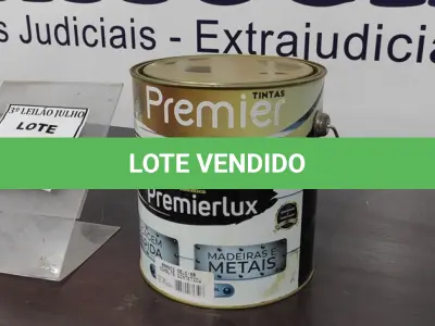 LOTE 363 - 01 LATA DE ESMALTE SINTÉTICO PREMIERLUX DE 3,6L NA COR BRANCO GELO MARCA PREMIER. (NO ESTADO) ATENÇÃO! FAZER A VISITAÇÃO ANTES DE ARREMATAR, NÃO SABEMOS SE FUNCIONA, LEILÃO NÃO TEM GARANTIA E NEM DEVOLUÇÃO, SUJEITO A POSSÍVEIS AVARIAS VISÍVEIS/OCULTAS E/OU AUSÊNCIA DE COMPONENTES.