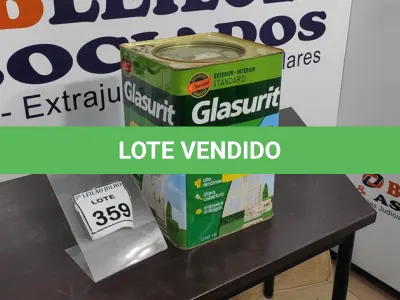 LOTE 359 - 01 LATA DE ACRÍLICO FOSCO 18L NA COR FOSCO BRANCO NEVE MARCA GLASURIT. (NO ESTADO) ATENÇÃO! FAZER A VISITAÇÃO ANTES DE ARREMATAR, NÃO SABEMOS SE FUNCIONA, LEILÃO NÃO TEM GARANTIA E NEM DEVOLUÇÃO, SUJEITO A POSSÍVEIS AVARIAS VISÍVEIS/OCULTAS E/OU AUSÊNCIA DE COMPONENTES.