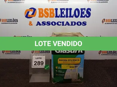 LOTE 289 - 01 LATA DE TINTA ACRÍLICA STANDARD DE 18L NA COR FOSCO BRANCO NEVE MARCA GLASURIT. (NO ESTADO) ATENÇÃO! FAZER A VISITAÇÃO ANTES DE ARREMATAR, NÃO SABEMOS SE FUNCIONA, LEILÃO NÃO TEM GARANTIA E NEM DEVOLUÇÃO, SUJEITO A POSSÍVEIS AVARIAS VISÍVEIS/OCULTAS E/OU AUSÊNCIA DE COMPONENTES.