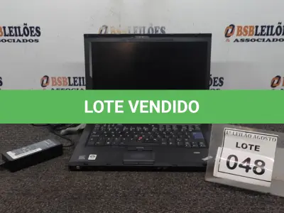 LOTE 048 - 01 NOTEBOOK COM FONTE MARCA LENOVO. (NO ESTADO) ATENÇÃO! FAZER A VISITAÇÃO ANTES DE ARREMATAR, NÃO SABEMOS SE FUNCIONA. LEILÃO NÃO TEM GARANTIA E NEM DEVOLUÇÃO, SUJEITO A POSSÍVEIS AVARIAS VISÍVEIS/OCULTAS E/OU AUSÊNCIA DE COMPONENTES.