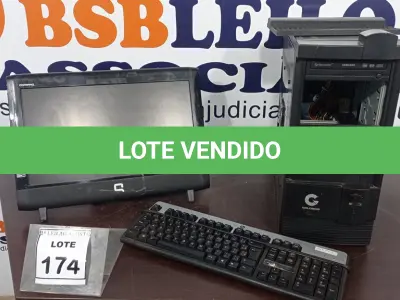 LOTE 174 - 01 ALL IN ONE MARCA COMPAQ. (NO ESTADO) ATENÇÃO! FAZER A VISITAÇÃO ANTES DE ARREMATAR, NÃO SABEMOS SE FUNCIONA. LEILÃO NÃO TEM GARANTIA E NEM DEVOLUÇÃO, SUJEITO A POSSÍVEIS AVARIAS VISÍVEIS/OCULTAS E/OU AUSÊNCIA DE COMPONENTES.