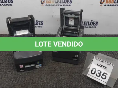LOTE 035 - 02 IMPRESSORAS DE CUPONS. (NO ESTADO) ATENÇÃO! FAZER A VISITAÇÃO ANTES DE ARREMATAR, NÃO SABEMOS SE FUNCIONA. LEILÃO NÃO TEM GARANTIA E NEM DEVOLUÇÃO, SUJEITO A POSSÍVEIS AVARIAS VISÍVEIS/OCULTAS E/OU AUSÊNCIA DE COMPONENTES.
