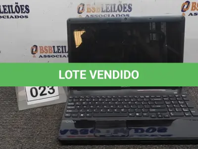 LOTE 023 - 01 NOTEBOOK MARCA SONNY. (NO ESTADO) ATENÇÃO! FAZER A VISITAÇÃO ANTES DE ARREMATAR, NÃO SABEMOS SE FUNCIONA. LEILÃO NÃO TEM GARANTIA E NEM DEVOLUÇÃO, SUJEITO A POSSÍVEIS AVARIAS VISÍVEIS/OCULTAS E/OU AUSÊNCIA DE COMPONENTES.