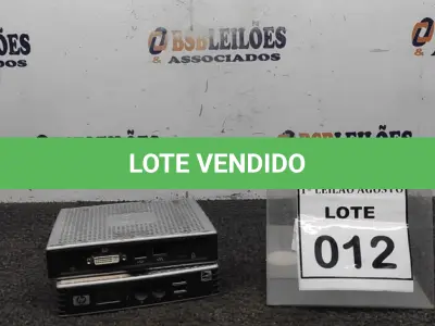 LOTE 012 - 02 MINIS PC MARCA HP. (NO ESTADO) ATENÇÃO! FAZER A VISITAÇÃO ANTES DE ARREMATAR, NÃO SABEMOS SE FUNCIONA. LEILÃO NÃO TEM GARANTIA E NEM DEVOLUÇÃO, SUJEITO A POSSÍVEIS AVARIAS VISÍVEIS/OCULTAS E/OU AUSÊNCIA DE COMPONENTES.