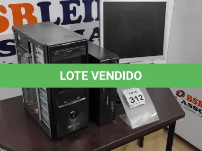 LOTE 312 - 02 CPU’S E 01 MONITOR. (NO ESTADO) ATENÇÃO! FAZER A VISITAÇÃO ANTES DE ARREMATAR, NÃO SABEMOS SE FUNCIONA, LEILÃO NÃO TEM GARANTIA E NEM DEVOLUÇÃO, SUJEITO A POSSÍVEIS AVARIAS VISÍVEIS/OCULTAS E/OU AUSÊNCIA DE COMPONENTES.
