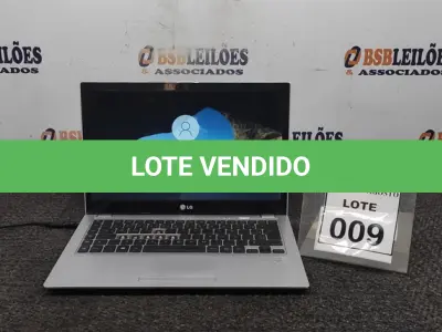 LOTE 009 - 01 NOTEBOOK MARCA LG. (NO ESTADO) ATENÇÃO! FAZER A VISITAÇÃO ANTES DE ARREMATAR, NÃO SABEMOS SE FUNCIONA. LEILÃO NÃO TEM GARANTIA E NEM DEVOLUÇÃO, SUJEITO A POSSÍVEIS AVARIAS VISÍVEIS/OCULTAS E/OU AUSÊNCIA DE COMPONENTES.