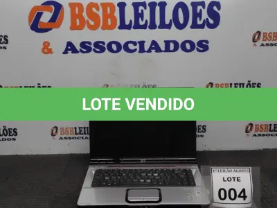 LOTE 004 - 01 NOTEBOOK MARCA HP. (NO ESTADO) ATENÇÃO! FAZER A VISITAÇÃO ANTES DE ARREMATAR, NÃO SABEMOS SE FUNCIONA. LEILÃO NÃO TEM GARANTIA E NEM DEVOLUÇÃO, SUJEITO A POSSÍVEIS AVARIAS VISÍVEIS/OCULTAS E/OU AUSÊNCIA DE COMPONENTES.