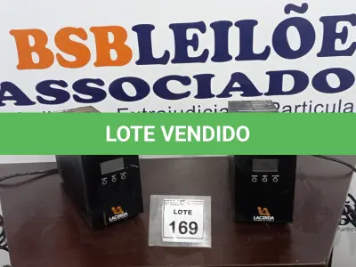 LOTE 169 - 02 NOBREAKS MARCA LACERDA. (NO ESTADO) ATENÇÃO! FAZER A VISITAÇÃO ANTES DE ARREMATAR, NÃO SABEMOS SE FUNCIONA. LEILÃO NÃO TEM GARANTIA E NEM DEVOLUÇÃO, SUJEITO A POSSÍVEIS AVARIAS VISÍVEIS/OCULTAS E/OU AUSÊNCIA DE COMPONENTES.