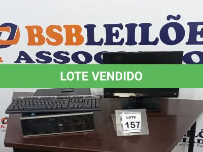LOTE 157 - 01 COMPUTADOR MARCA HP. (NO ESTADO) ATENÇÃO! FAZER A VISITAÇÃO ANTES DE ARREMATAR, NÃO SABEMOS SE FUNCIONA. LEILÃO NÃO TEM GARANTIA E NEM DEVOLUÇÃO, SUJEITO A POSSÍVEIS AVARIAS VISÍVEIS/OCULTAS E/OU AUSÊNCIA DE COMPONENTES.