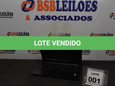 LOTE 001 - 01 NOTEBOOK MARCA LENOVO. (NO ESTADO) ATENÇÃO! FAZER A VISITAÇÃO ANTES DE ARREMATAR, NÃO SABEMOS SE FUNCIONA. LEILÃO NÃO TEM GARANTIA E NEM DEVOLUÇÃO, SUJEITO A POSSÍVEIS AVARIAS VISÍVEIS/OCULTAS E/OU AUSÊNCIA DE COMPONENTES.