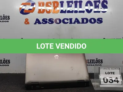 LOTE 034 - 01 NOTEBOOK MARCA HP. (NO ESTADO) ATENÇÃO! FAZER A VISITAÇÃO ANTES DE ARREMATAR, NÃO SABEMOS SE FUNCIONA. LEILÃO NÃO TEM GARANTIA E NEM DEVOLUÇÃO, SUJEITO A POSSÍVEIS AVARIAS VISÍVEIS/OCULTAS E/OU AUSÊNCIA DE COMPONENTES.
