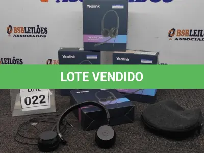 LOTE 022 - 04 HEADSET COM MICROFONE MARCA YEALINK. (NO ESTADO) ATENÇÃO! FAZER A VISITAÇÃO ANTES DE ARREMATAR, NÃO SABEMOS SE FUNCIONA. LEILÃO NÃO TEM GARANTIA E NEM DEVOLUÇÃO, SUJEITO A POSSÍVEIS AVARIAS VISÍVEIS/OCULTAS E/OU AUSÊNCIA DE COMPONENTES.