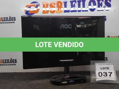 LOTE 037 - 01 MONITOR MARCA AOC. (NO ESTADO) ATENÇÃO! FAZER A VISITAÇÃO ANTES DE ARREMATAR, NÃO SABEMOS SE FUNCIONA. LEILÃO NÃO TEM GARANTIA E NEM DEVOLUÇÃO, SUJEITO A POSSÍVEIS AVARIAS VISÍVEIS/OCULTAS E/OU AUSÊNCIA DE COMPONENTES.