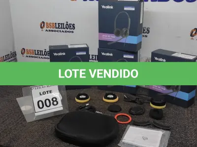 LOTE 008 - 04 HEADSET COM MICROFONE MARCA YEALINK. (NO ESTADO) ATENÇÃO! FAZER A VISITAÇÃO ANTES DE ARREMATAR, NÃO SABEMOS SE FUNCIONA. LEILÃO NÃO TEM GARANTIA E NEM DEVOLUÇÃO, SUJEITO A POSSÍVEIS AVARIAS VISÍVEIS/OCULTAS E/OU AUSÊNCIA DE COMPONENTES.