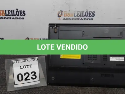 LOTE 023 - 01 NOTEBOOK MARCA SONNY. (NO ESTADO) ATENÇÃO! FAZER A VISITAÇÃO ANTES DE ARREMATAR, NÃO SABEMOS SE FUNCIONA. LEILÃO NÃO TEM GARANTIA E NEM DEVOLUÇÃO, SUJEITO A POSSÍVEIS AVARIAS VISÍVEIS/OCULTAS E/OU AUSÊNCIA DE COMPONENTES.