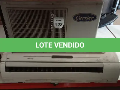 LOTE 123 - 01 AR CONDICIONADO MODELO SPRINGER MARCA CARRIER. (NO ESTADO) ATENÇÃO! FAZER A VISITAÇÃO ANTES DE ARREMATAR, NÃO SABEMOS SE FUNCIONA, LEILÃO NÃO TEM GARANTIA E NEM DEVOLUÇÃO, SUJEITO A POSSÍVEIS AVARIAS VISÍVEIS/OCULTAS E/OU AUSÊNCIA DE COMPONENTES.
