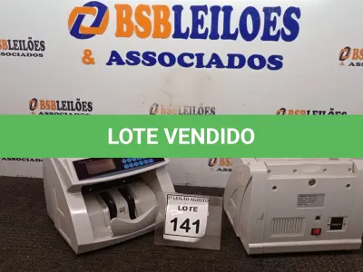 LOTE 141 - 02 MAQUINAS DE CONTAR CÉDULAS. (NO ESTADO) ATENÇÃO! FAZER A VISITAÇÃO ANTES DE ARREMATAR, NÃO SABEMOS SE FUNCIONA. LEILÃO NÃO TEM GARANTIA E NEM DEVOLUÇÃO, SUJEITO A POSSÍVEIS AVARIAS VISÍVEIS/OCULTAS E/OU AUSÊNCIA DE COMPONENTES.