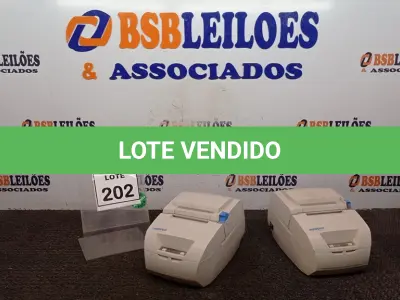 LOTE 202 - 02 IMPRESSORAS DE ETIQUETAS MARCA DIEBOLD. (NO ESTADO) ATENÇÃO! FAZER A VISITAÇÃO ANTES DE ARREMATAR, NÃO SABEMOS SE FUNCIONA, LEILÃO NÃO TEM GARANTIA E NEM DEVOLUÇÃO, SUJEITO A POSSÍVEIS AVARIAS VISÍVEIS/OCULTAS E/OU AUSÊNCIA DE COMPONENTES.