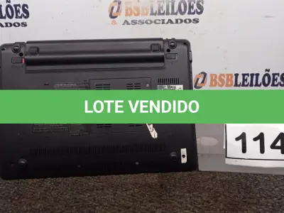 LOTE 114 - 01 NOTEBOOK MARCA ASUS. (NO ESTADO) ATENÇÃO! FAZER A VISITAÇÃO ANTES DE ARREMATAR, NÃO SABEMOS SE FUNCIONA. LEILÃO NÃO TEM GARANTIA E NEM DEVOLUÇÃO, SUJEITO A POSSÍVEIS AVARIAS VISÍVEIS/OCULTAS E/OU AUSÊNCIA DE COMPONENTES.