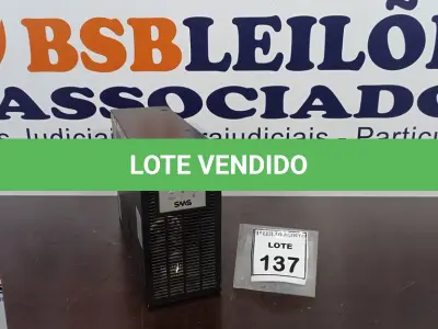 LOTE 137 - 01 NOBREAK MARCA SMS. (NO ESTADO) ATENÇÃO! FAZER A VISITAÇÃO ANTES DE ARREMATAR, NÃO SABEMOS SE FUNCIONA. LEILÃO NÃO TEM GARANTIA E NEM DEVOLUÇÃO, SUJEITO A POSSÍVEIS AVARIAS VISÍVEIS/OCULTAS E/OU AUSÊNCIA DE COMPONENTES.