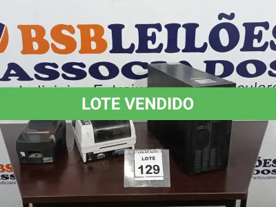 LOTE 129 - 02 IMPRESSORAS DE ETIQUETA E 01 NOBREAK MARCA SMS. (NO ESTADO) ATENÇÃO! FAZER A VISITAÇÃO ANTES DE ARREMATAR, NÃO SABEMOS SE FUNCIONA. LEILÃO NÃO TEM GARANTIA E NEM DEVOLUÇÃO, SUJEITO A POSSÍVEIS AVARIAS VISÍVEIS/OCULTAS E/OU AUSÊNCIA DE COMPONENTES.
