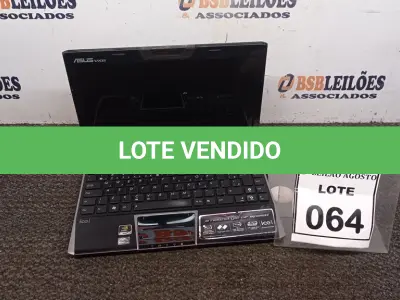 LOTE 064 - 01 NETBOOK MARCA ASUS. (NO ESTADO) ATENÇÃO! FAZER A VISITAÇÃO ANTES DE ARREMATAR, NÃO SABEMOS SE FUNCIONA. LEILÃO NÃO TEM GARANTIA E NEM DEVOLUÇÃO, SUJEITO A POSSÍVEIS AVARIAS VISÍVEIS/OCULTAS E/OU AUSÊNCIA DE COMPONENTES.
