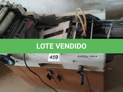 LOTE 459 - 01 MÁQUINA IMPRESSORA OFFSET MARCA MULTILITH 1250N. (NO ESTADO) ATENÇÃO! FAZER A VISITAÇÃO ANTES DE ARREMATAR, NÃO SABEMOS SE FUNCIONA, LEILÃO NÃO TEM GARANTIA E NEM DEVOLUÇÃO, SUJEITO A POSSÍVEIS AVARIAS VISÍVEIS/OCULTAS E/OU AUSÊNCIA DE COMPONENTES.