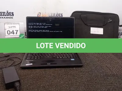 LOTE 047 - 01 NOTEBOOK COM FONTE E BOLSA MARCA ITAUTEC. (NO ESTADO) ATENÇÃO! FAZER A VISITAÇÃO ANTES DE ARREMATAR, NÃO SABEMOS SE FUNCIONA, LEILÃO NÃO TEM GARANTIA E NEM DEVOLUÇÃO, SUJEITO A POSSÍVEIS AVARIAS VISÍVEIS/OCULTAS E/OU AUSÊNCIA DE COMPONENTES.
