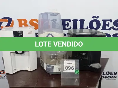 LOTE 096 - 02 PURIFICADORES DE ÁGUA E 02 UMIDIFICADORES. (NO ESTADO) ATENÇÃO! FAZER A VISITAÇÃO ANTES DE ARREMATAR, NÃO SABEMOS SE FUNCIONA. LEILÃO NÃO TEM GARANTIA E NEM DEVOLUÇÃO, SUJEITO A POSSÍVEIS AVARIAS VISÍVEIS/OCULTAS E/OU AUSÊNCIA DE COMPONENTES.