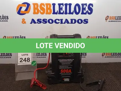 LOTE 248 - 01 AUXILIADOR DE PARTIDA 12V 500 MARCA BLACK & DECKER. (NO ESTADO) ATENÇÃO! FAZER A VISITAÇÃO ANTES DE ARREMATAR, NÃO SABEMOS SE FUNCIONA, LEILÃO NÃO TEM GARANTIA E NEM DEVOLUÇÃO, SUJEITO A POSSÍVEIS AVARIAS VISÍVEIS/OCULTAS E/OU AUSÊNCIA DE COMPONENTES.
