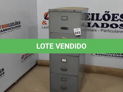 LOTE 343 - 01 ARQUIVO DE AÇO COM 04 GAVETAS. (NO ESTADO) ATENÇÃO! FAZER A VISITAÇÃO ANTES DE ARREMATAR, NÃO SABEMOS SE FUNCIONA, LEILÃO NÃO TEM GARANTIA E NEM DEVOLUÇÃO, SUJEITO A POSSÍVEIS AVARIAS VISÍVEIS/OCULTAS E/OU AUSÊNCIA DE COMPONENTES.