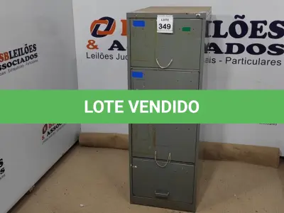 LOTE 349 - 01 ARQUIVO DE AÇO COM 04 GAVETAS. (NO ESTADO) ATENÇÃO! FAZER A VISITAÇÃO ANTES DE ARREMATAR, NÃO SABEMOS SE FUNCIONA, LEILÃO NÃO TEM GARANTIA E NEM DEVOLUÇÃO, SUJEITO A POSSÍVEIS AVARIAS VISÍVEIS/OCULTAS E/OU AUSÊNCIA DE COMPONENTES.