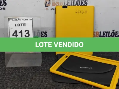 LOTE 413 - 01 TABLET MARCA POSITIVO COM CASE. (NO ESTADO) ATENÇÃO! FAZER A VISITAÇÃO ANTES DE ARREMATAR, NÃO SABEMOS SE FUNCIONA, LEILÃO NÃO TEM GARANTIA E NEM DEVOLUÇÃO, SUJEITO A POSSÍVEIS AVARIAS VISÍVEIS/OCULTAS E/OU AUSÊNCIA DE COMPONENTES.