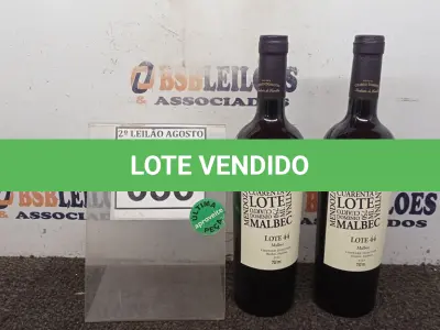 LOTE 036 - 02 GARRAFAS DE VINHO MALBEC SAFRA 2020 ARGENTINO 750ML MARCA LOTE 44. (NO ESTADO) ATENÇÃO! FAZER A VISITAÇÃO ANTES DE ARREMATAR, NÃO SABEMOS SE FUNCIONA, LEILÃO NÃO TEM GARANTIA E NEM DEVOLUÇÃO, SUJEITO A POSSÍVEIS AVARIAS VISÍVEIS/OCULTAS E/OU AUSÊNCIA DE COMPONENTES.