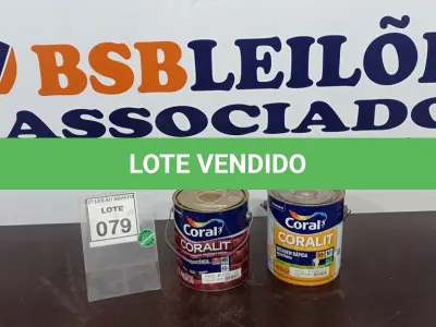 LOTE 079 - 02 LATAS DE TINTAS MARCA COLORAL PARA ESMALTE SINTÉTICO, MADEIRA E METAL NAS CORES ACETINADO E BRILHANTE COM 3,2L CADA.  (NO ESTADO) ATENÇÃO! FAZER A VISITAÇÃO ANTES DE ARREMATAR, NÃO SABEMOS SE FUNCIONA, LEILÃO NÃO TEM GARANTIA E NEM DEVOLUÇÃO, SUJEITO A POSSÍVEIS AVARIAS VISÍVEIS/OCULTAS E/OU AUSÊNCIA DE COMPONENTES.