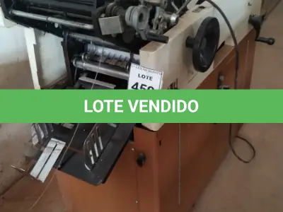 LOTE 459 - 01 MÁQUINA IMPRESSORA OFFSET MARCA MULTILITH 1250N. (NO ESTADO) ATENÇÃO! FAZER A VISITAÇÃO ANTES DE ARREMATAR, NÃO SABEMOS SE FUNCIONA, LEILÃO NÃO TEM GARANTIA E NEM DEVOLUÇÃO, SUJEITO A POSSÍVEIS AVARIAS VISÍVEIS/OCULTAS E/OU AUSÊNCIA DE COMPONENTES.