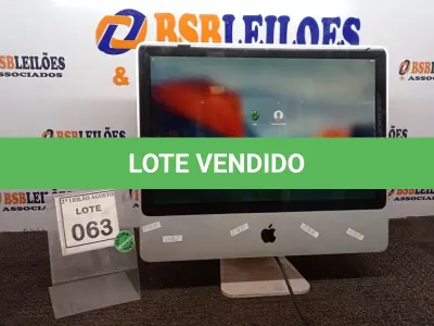 LOTE 063 - 01 IMAC  APPLE. (NO ESTADO) ATENÇÃO! FAZER A VISITAÇÃO ANTES DE ARREMATAR, NÃO SABEMOS SE FUNCIONA, LEILÃO NÃO TEM GARANTIA E NEM DEVOLUÇÃO, SUJEITO A POSSÍVEIS AVARIAS VISÍVEIS/OCULTAS E/OU AUSÊNCIA DE COMPONENTES.