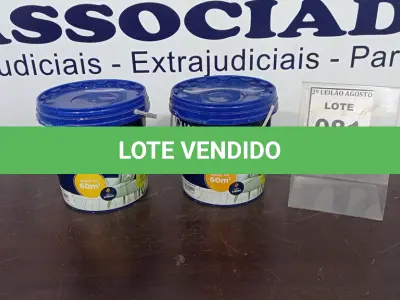 LOTE 081 - 02 TINTAS PARA INTERIORES COR AMARELO SOL E AREIA 3,6L MARCA QUALITEX. (NO ESTADO) ATENÇÃO! FAZER A VISITAÇÃO ANTES DE ARREMATAR, NÃO SABEMOS SE FUNCIONA. LEILÃO NÃO TEM GARANTIA E NEM DEVOLUÇÃO, SUJEITO A POSSÍVEIS AVARIAS VISÍVEIS/OCULTAS E/OU AUSÊNCIA DE COMPONENTES.