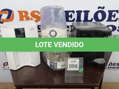 LOTE 096 - 02 PURIFICADORES DE ÁGUA E 02 UMIDIFICADORES. (NO ESTADO) ATENÇÃO! FAZER A VISITAÇÃO ANTES DE ARREMATAR, NÃO SABEMOS SE FUNCIONA. LEILÃO NÃO TEM GARANTIA E NEM DEVOLUÇÃO, SUJEITO A POSSÍVEIS AVARIAS VISÍVEIS/OCULTAS E/OU AUSÊNCIA DE COMPONENTES.