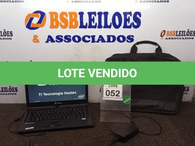 LOTE 052 - 01 NOTEBOOK COM FONTE E BOLSA MARCA ITAUTEC. (NO ESTADO) ATENÇÃO! FAZER A VISITAÇÃO ANTES DE ARREMATAR, NÃO SABEMOS SE FUNCIONA, LEILÃO NÃO TEM GARANTIA E NEM DEVOLUÇÃO, SUJEITO A POSSÍVEIS AVARIAS VISÍVEIS/OCULTAS E/OU AUSÊNCIA DE COMPONENTES.